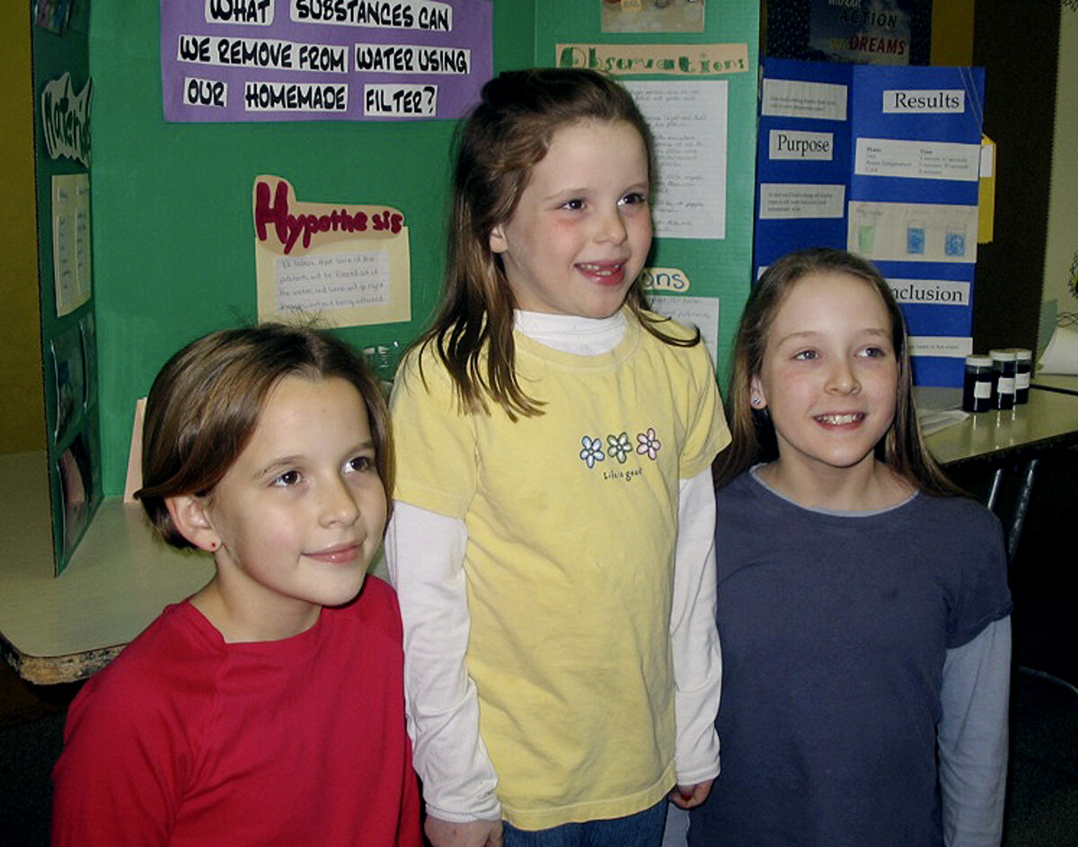 Schooled in the Love of Learning Girls at science fair