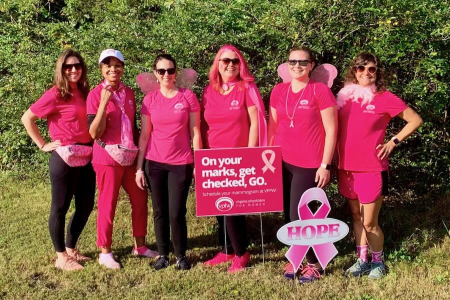 Breast Cancer Awareness Month At VPFW: Wear Pink, Walk, Donate, And Win Prizes! VPFW staff engaging in breast cancer awareness month activities