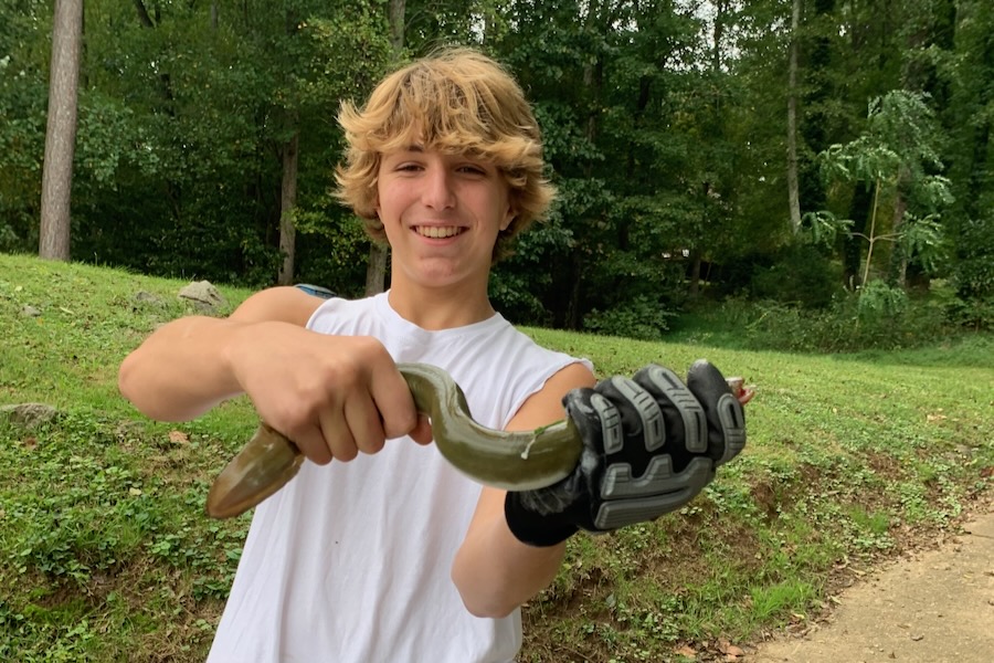 Current Events boy with eel