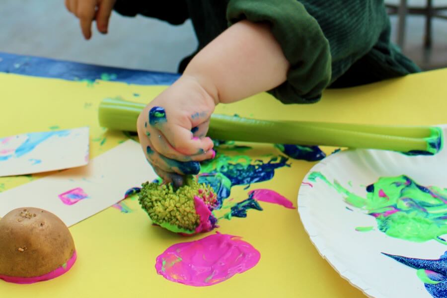 Creating Veggie-Print Giftwrap, Tags, and Gifts with Kids