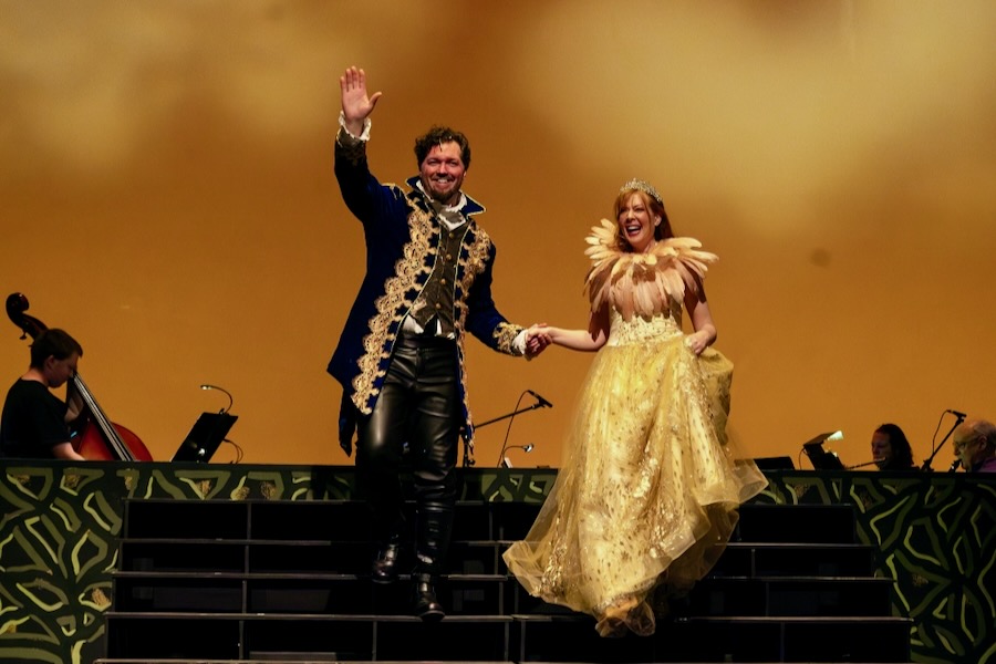“Into the Woods” is a High-Energy, Talent-Packed, Magical Fairy Tale Musical Terence Sullivan as the prince and Grey Garrett as Cinderella in Into the Woods from Richmond Shakespeare