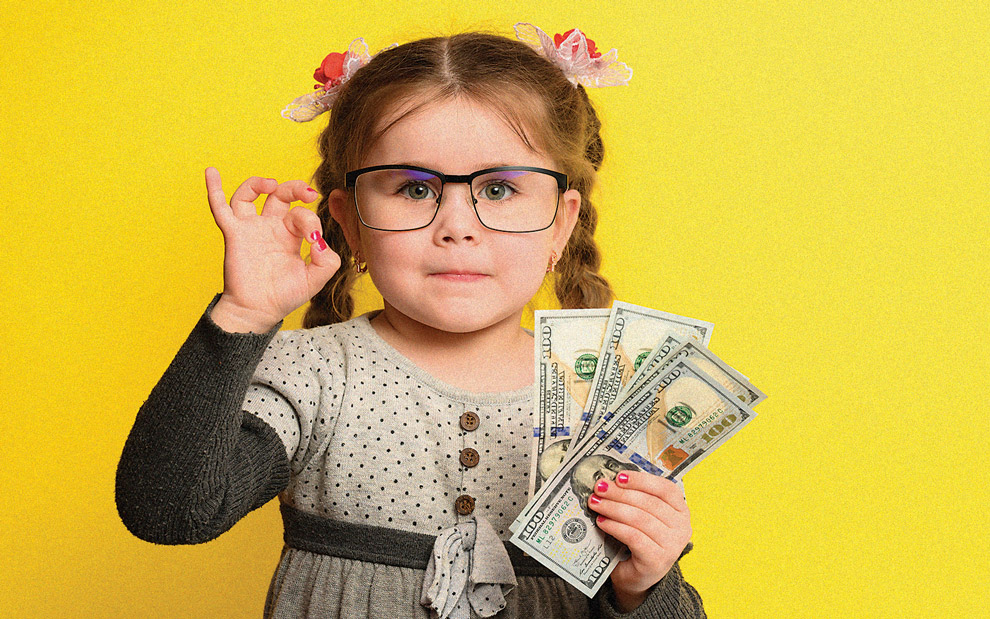 Help Your Kid Build Financial Skills for Life! girl with money