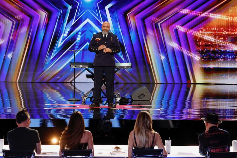 Police Officer Mervin Mayo Shines on “America’s Got Talent” Stage AMERICA'S GOT TALENT Pictured: Mervin Mayo (Photo by: Trae Patton/NBC)