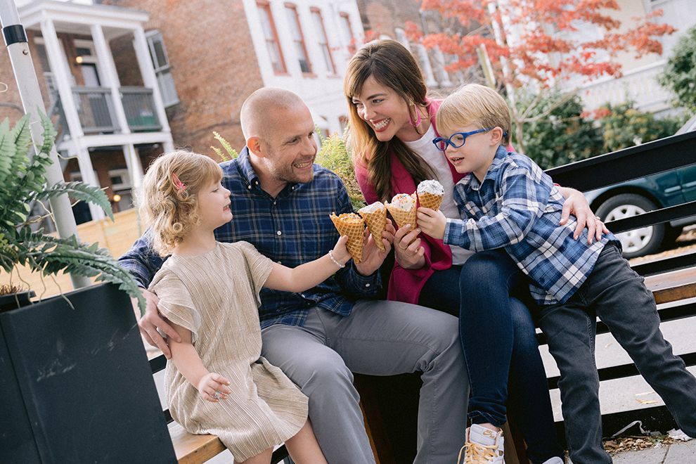 Recognizing Joy with Our Children Family eating ice cream cones