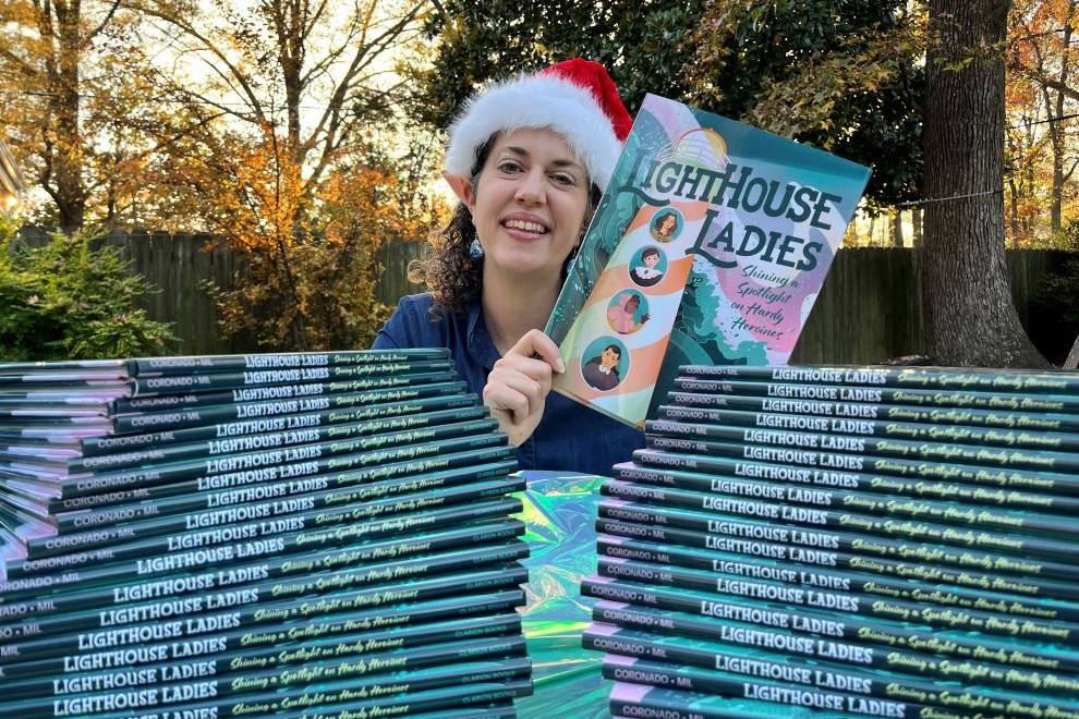 Richmond Author Launches Holiday Book Drive to Support Local Kids and Nonprofits Kris Coronado author of Lighthouse Ladies holiday donation