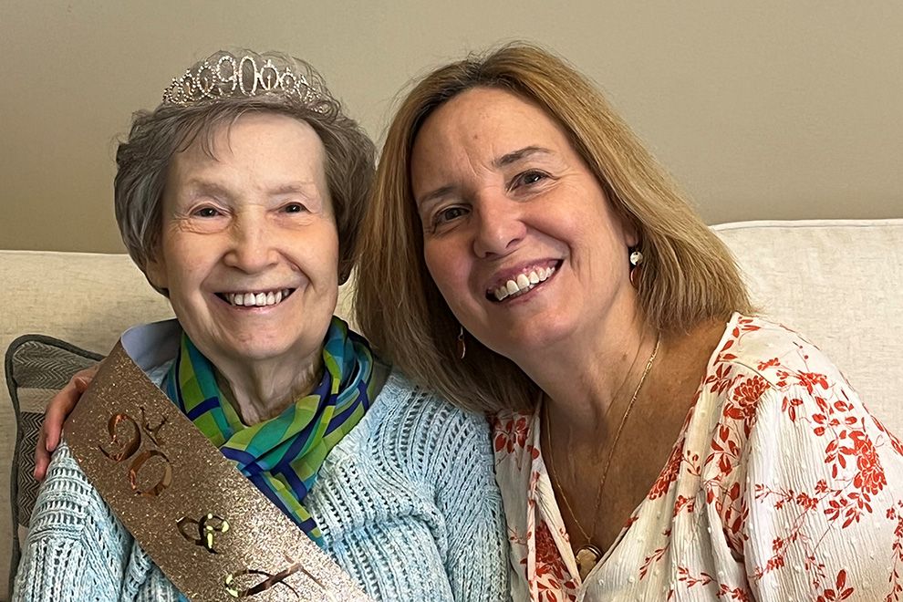 Margaret Thompson - RFM Founder & Publisher - with her mother on her 90th birthday