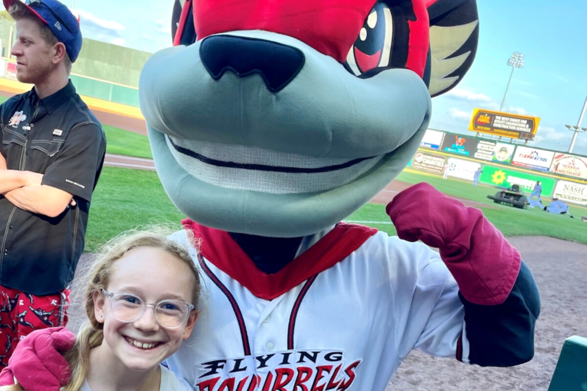 AAA Honors Outstanding School Safety Patroller in Chesterfield County AAA School Safety Patrol honoree and Nutzy - Richmond Flying Squirrels mascot