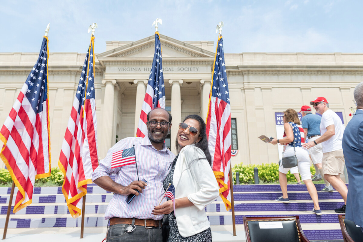 VMHC Welcomes New American Citizens at July 4th Citizenship Ceremony new Americans celebrate outside VMHC after 4th of July citizenship ceremony