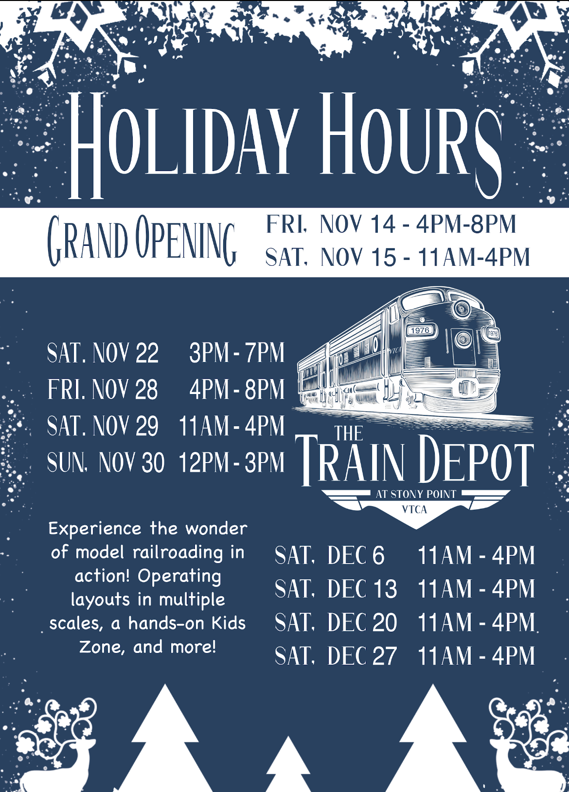 The Train Depot at Stony Point (Fashion Park) Model Train Exhibition is open for the Public