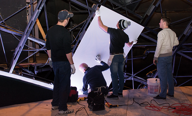 The first panel is installed in the new configuration that will make images appear more fluid.