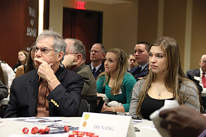 Hugh Keogh of Midlothian is a Vietnam veteran who takes part in the VWM’s educational seminars for high school students. “Student exposure to
eyewitness accounts by U.S. service personnel… is invaluable,” says history teacher Michael S. Bell.